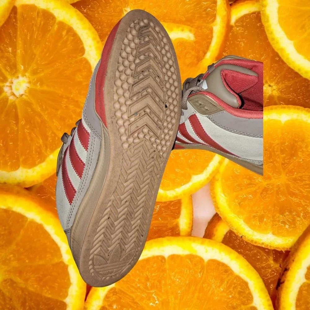 Adidas High Top Sneakers Tan and Orange Size 11 1/2‎